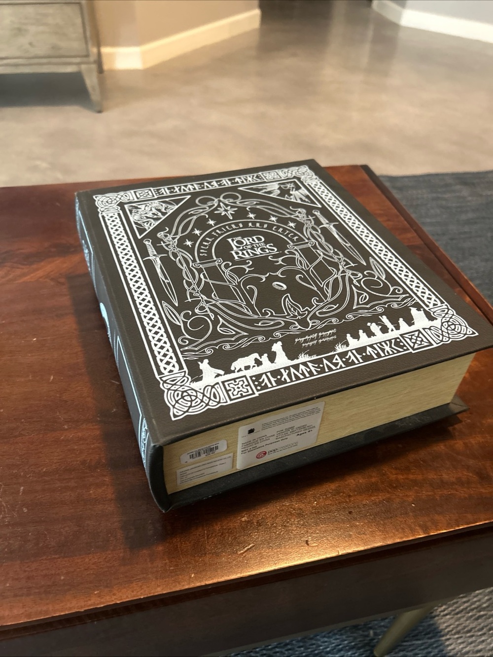Source Unknown Black Decorative Book Box with White Foil Design